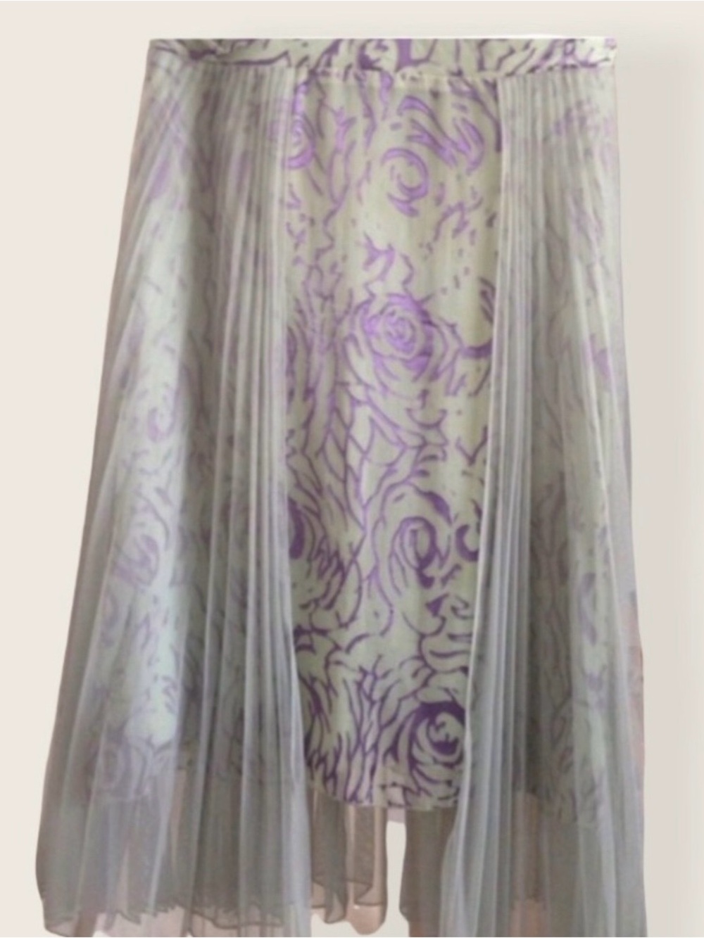 🔴 Floral Lace A-Line Cocktail Dress in Mint & Purple - Picture 5 of 6